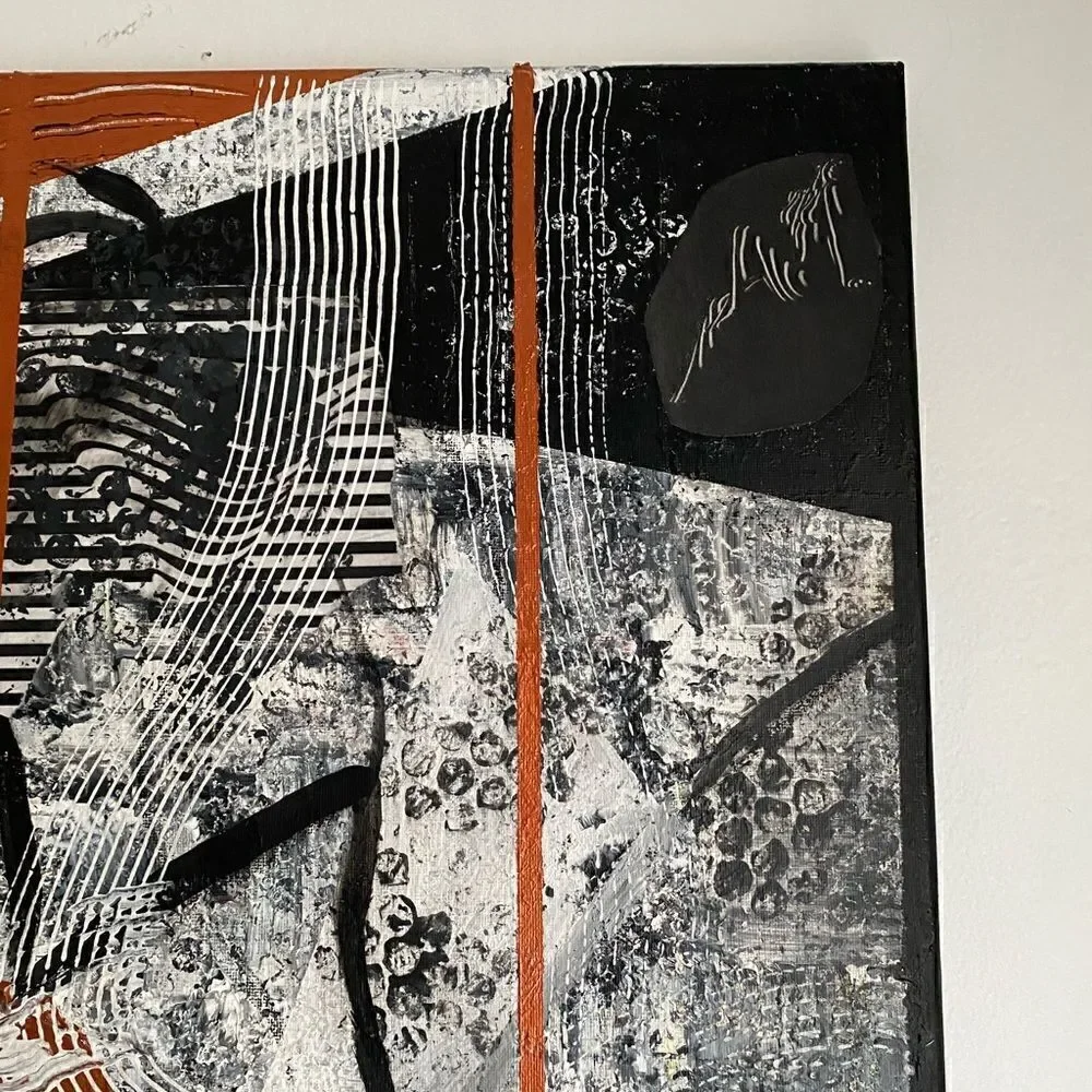 Original Abstract Painting Art On Canvas Signed By Artist